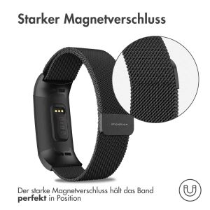iMoshion Mailändische Magnetarmband für das Fitbit Charge 3 / 4 - Größe M - Schwarz