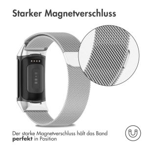 iMoshion Mailändische Magnetarmband für das Fitbit Charge 5 / Charge 6 - Größe S - Silber