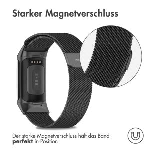 iMoshion Mailändische Magnetarmband für das Fitbit Charge 5 / Charge 6 - Größe S - Schwarz