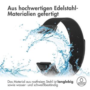 iMoshion Mailändische Magnetarmband für das Fitbit Charge 5 / Charge 6 - Größe M - Schwarz