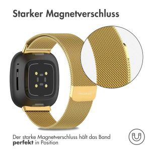 iMoshion Mailändische Magnetarmband für das Fitbit Versa 3 - Größe M - Gold