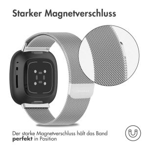 iMoshion Mailändische Magnetarmband für das Fitbit Versa 3 - Größe M - Silber