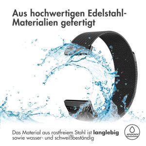 iMoshion Mailändische Magnetarmband für das Fitbit Versa 3 - Größe M - Schwarz