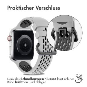 iMoshion Silikonsportarmband Buckle für das Apple Watch Series 1-9 / SE - 38/40/41mm - Grau / Schwarz