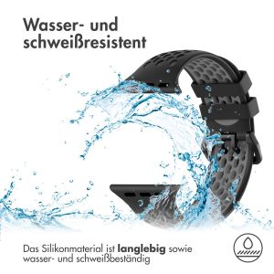iMoshion Silikonsportarmband Buckle für das Apple Watch Series 1-9 / SE - 38/40/41mm - Schwarz / Grau