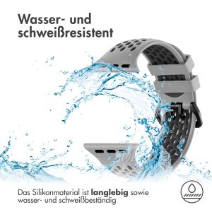 iMoshion Silikonsportarmband Buckle für das Apple Watch Series 1-9 / SE / Ultra (2) - 42/44/45/49 mm - Grau / Schwarz