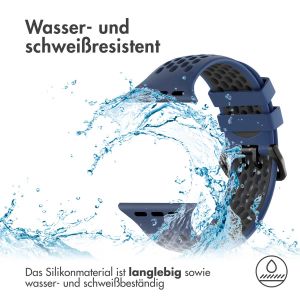 iMoshion Silikonsportarmband Buckle für das Apple Watch Series 1-9 / SE / Ultra (2) - 42/44/45/49 mm - Blau / Schwarz