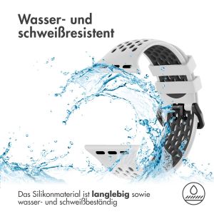 iMoshion Silikonsportarmband Buckle für das Apple Watch Series 1-9 / SE / Ultra (2) - 42/44/45/49 mm - Weiß / Schwarz