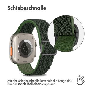 iMoshion Elastische Nylonarmband für das Apple Watch Series 1-9 / SE / Ultra (2) - 42/44/45/49 mm - Dunkelgrün