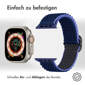 iMoshion Elastische Nylonarmband für das Apple Watch Series 1-9 / SE / Ultra (2) - 42/44/45/49 mm - Dunkelblau