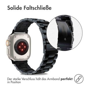 iMoshion Edelstahlarmband für das Apple Watch Series 1-9 / SE / Ultra (2) - 42/44/45/49 mm - Schwarz
