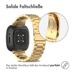 iMoshion Edelstahlarmband für das Fitbit Versa 4 / 3 / Sense (2) - Gold