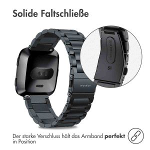 iMoshion Edelstahlarmband für das Fitbit Versa / Versa 2 / Versa Lite - Schwarz