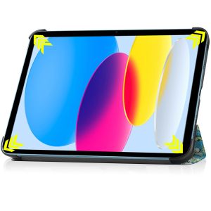 iMoshion Design Trifold Klapphülle für das iPad 10 (2022) 10.9 Zoll - Grüne Planze