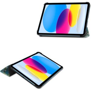 iMoshion Design Trifold Klapphülle für das iPad 10 (2022) 10.9 Zoll - Grüne Planze