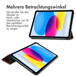 iMoshion Trifold Klapphülle für das iPad 10 (2022) 10.9 Zoll - Braun