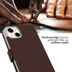 Selencia Echtleder Klapphülle für das iPhone 14 - Braun