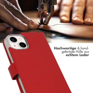 Selencia Echtleder Klapphülle für das iPhone 14 - Rot