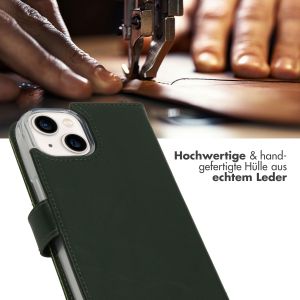 Selencia Echtleder Klapphülle für das iPhone 14 - Grün