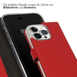 Selencia Echtleder Klapphülle für das iPhone 14 Pro - Rot