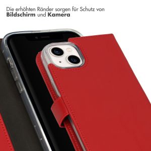 Selencia Echtleder Klapphülle für das iPhone 14 Plus - Rot