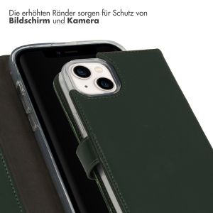 Selencia Echtleder Klapphülle für das iPhone 14 Plus - Grün