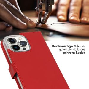 Selencia Echtleder Klapphülle für das iPhone 14 Pro Max - Rot