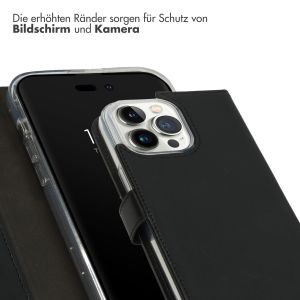 Selencia Echtleder Klapphülle für das iPhone 14 Pro Max - Schwarz