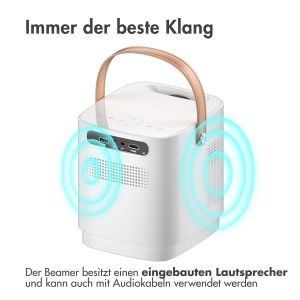 iMoshion ﻿Mini Projektor - Mini Beamer WiFi - 3400 Lumen - Weiß