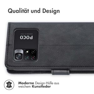 iMoshion Luxuriöse Klapphülle für das Xiaomi Poco M4 Pro 5G - Schwarz