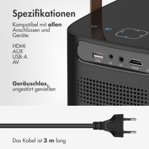 iMoshion ﻿Mini Projektor - Mini Beamer WiFi - 3400 Lumen - Schwarz