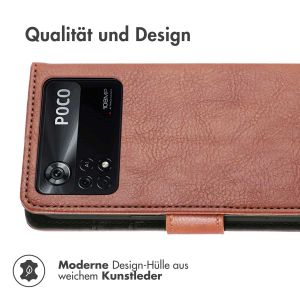 iMoshion Luxuriöse Klapphülle für das Xiaomi Poco X4 Pro 5G - Braun