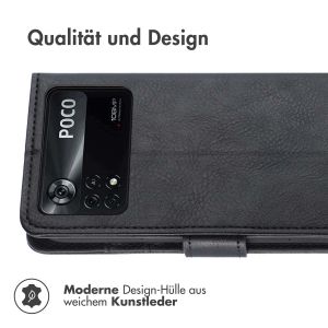 iMoshion Luxuriöse Klapphülle für das Xiaomi Poco X4 Pro 5G - Schwarz