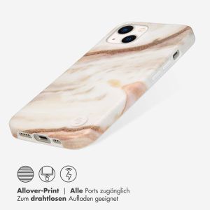 Selencia Aurora Fashion Back Case für das iPhone 13 - ﻿Strapazierfähige Hülle - 100 % recycelt - Weißer Marmor