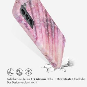 Selencia Aurora Fashion Back Case für das Samsung Galaxy S21 - ﻿Strapazierfähige Hülle - 100 % recycelt - Ocean Shell Purple