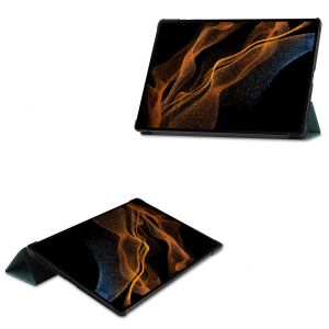 iMoshion Trifold Klapphülle für das Samsung Galaxy Tab S8 Ultra - Dunkelgrün