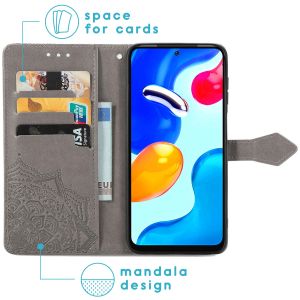 iMoshion Mandala Klapphülle für das Xiaomi Redmi Note 11 (4G) / Note 11S (4G) - Grau