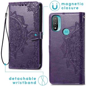 iMoshion Mandala Klapphülle für das Motorola Moto E20 - Violett