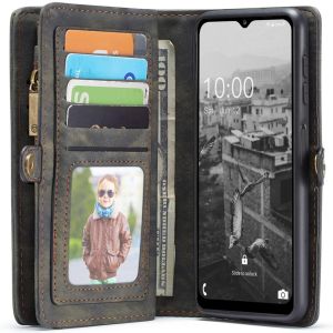 CaseMe Luxuriöse 2-in-1-Portemonnaie-Klapphülle Leder für das Samsung Galaxy A13 (5G) / A04s - Schwarz