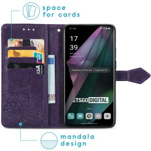 iMoshion Mandala Klapphülle für das OnePlus 10 Pro - Violett