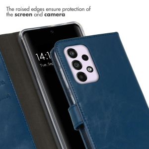 Selencia Echtleder Klapphülle für das Samsung Galaxy A33 - Blau