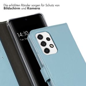 Selencia Echtleder Klapphülle für das Samsung Galaxy A53 - Air Blue