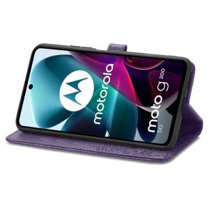 iMoshion Mandala Klapphülle für das Motorola Moto G200 - Violett