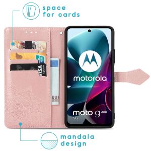 iMoshion Mandala Klapphülle für das Motorola Moto G200 - Rose Gold