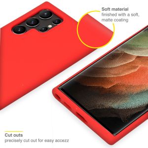 Accezz Liquid Silikoncase für das Samsung Galaxy S22 Ultra - Rot