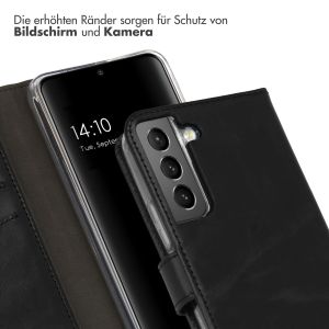 Selencia Echtleder Klapphülle für das Samsung Galaxy S22 - Schwarz