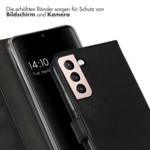 Selencia Echtleder Klapphülle für das Samsung Galaxy S22 Plus - Schwarz