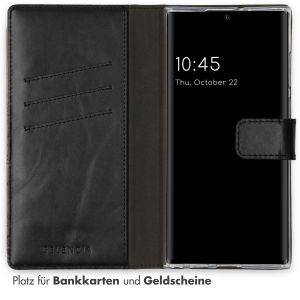 Selencia Echtleder Klapphülle für das Samsung Galaxy S22 Ultra - Schwarz