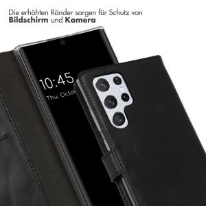 Selencia Echtleder Klapphülle für das Samsung Galaxy S22 Ultra - Schwarz