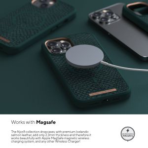 Njorð Collections Salmon Leather MagSafe Case für das iPhone 13 Mini - Dark Green